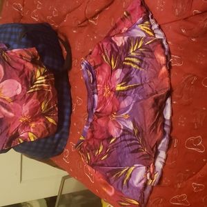 Flower 2 piece swimsuit skirt attached